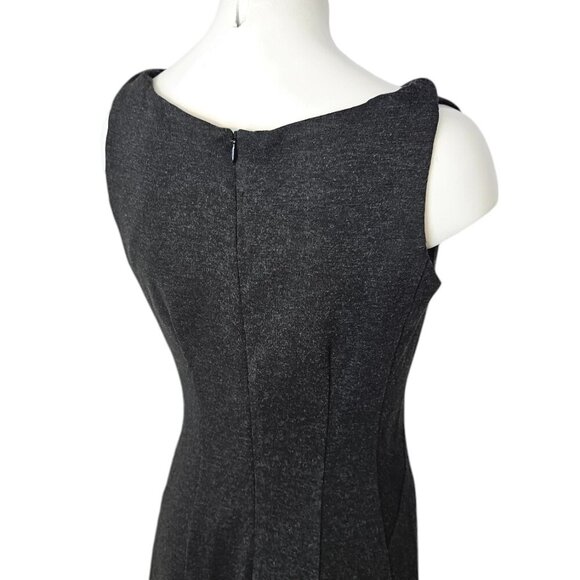 M.M.LaFleur Sheath Dress Size 0 Sleeveless The Lydia Ponte Charcoal Gray Stretch - Picture 3 of 10